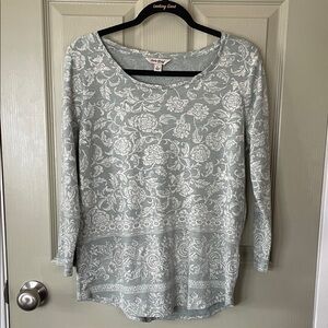 Soft Lucky Brand 3/4 Sleeves Cotton Blouse